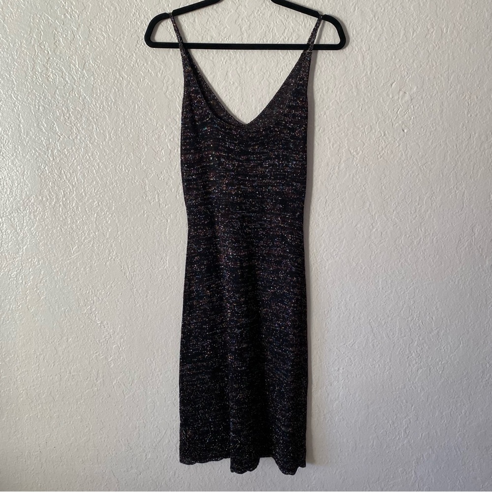 Moda International Multicolor Metallic Knit Dress Size S Evening Dinner Date - Picture 5 of 8